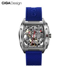 Cargar imagen en el visor de la galería, CIGA Design CIGA Watch Z Series Watch Barrel Type Double-Sided Hollow Automatic Skeleton Mechanical Men's Waterproof Watch