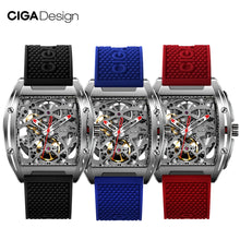 Cargar imagen en el visor de la galería, CIGA Design CIGA Watch Z Series Watch Barrel Type Double-Sided Hollow Automatic Skeleton Mechanical Men's Waterproof Watch