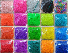 Cargar imagen en el visor de la galería, loom rubber bands bracelet for kids or hair rainbow rubber loom bands make woven bracelet DIY toys Christmas 2019 Gift
