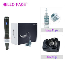 Cargar imagen en el visor de la galería, Dr pen Ultima M8 With 7 pcs Cartridges Wireless Derma Pen Skin Care Kit Microneedle Home Use Beauty Machine