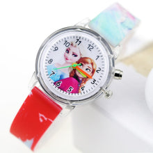 Cargar imagen en el visor de la galería, Princess Elsa Children Watches Spiderman Colorful Light Source Boys Watch Girls Kids Party Gift Clock Wrist Relogio Feminino