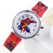 Cargar imagen en el visor de la galería, Princess Elsa Children Watches Spiderman Colorful Light Source Boys Watch Girls Kids Party Gift Clock Wrist Relogio Feminino