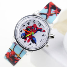 Cargar imagen en el visor de la galería, Princess Elsa Children Watches Spiderman Colorful Light Source Boys Watch Girls Kids Party Gift Clock Wrist Relogio Feminino