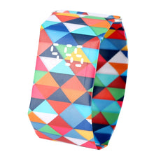 Cargar imagen en el visor de la galería, Colored Squares Pattern Paper Watch Durable DuPont Paper Strap Watches Women Gift Digital Time Display Wristwatch Girlfriend