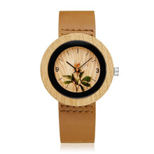 Cargar imagen en el visor de la galería, Creative Wood Watch Men Women Couple Quartz Imitate Bamboo Wooden Watch Minimalist Watches Soft Brown Leather Wrist Clock Reloj