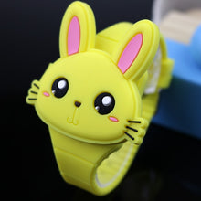 Cargar imagen en el visor de la galería, Lovely Rabbit Cartoon Children Watches Flip Cover Rubber Electronic Kids Watch for Boy Student Girls Clock Reloj Infantil Saati