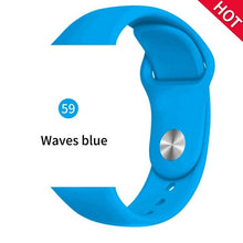 Cargar imagen en el visor de la galería, Soft Sports Watch Silicone band Watch for Apple 4 3 2 1 38 MM 42 MM Breathable Bracelet for Iwatch Series 5 40mm 44mm strap
