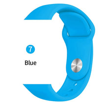 Cargar imagen en el visor de la galería, Soft Sports Watch Silicone band Watch for Apple 4 3 2 1 38 MM 42 MM Breathable Bracelet for Iwatch Series 5 40mm 44mm strap