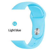 Cargar imagen en el visor de la galería, Soft Sports Watch Silicone band Watch for Apple 4 3 2 1 38 MM 42 MM Breathable Bracelet for Iwatch Series 5 40mm 44mm strap