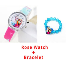 Cargar imagen en el visor de la galería, Princess Elsa Children Watches Spiderman Colorful Light Source Boys Watch Girls Kids Party Gift Clock Wrist Relogio Feminino