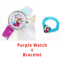 Cargar imagen en el visor de la galería, Princess Elsa Children Watches Spiderman Colorful Light Source Boys Watch Girls Kids Party Gift Clock Wrist Relogio Feminino