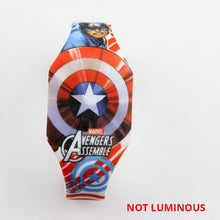 Cargar imagen en el visor de la galería, NEW Luminous Princess Elsa Children Watches Kids Spiderman Avengers Cartoon Pattern LED Girls Watch Reloj Infantil Wristwatches