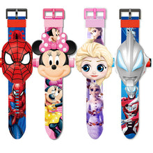 Cargar imagen en el visor de la galería, Children Watch The 3D Projection Cartoon Ultraman Spiderman Ironman Princess Digital Watches Kids Watches Toy