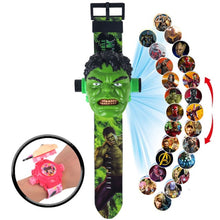 Cargar imagen en el visor de la galería, Children Watch The 3D Projection Cartoon Ultraman Spiderman Ironman Princess Digital Watches Kids Watches Toy