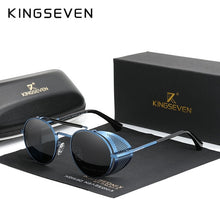 Cargar imagen en el visor de la galería, Genuine KINGSEVEN Retro Round Steampunk Sunglasses Men Retro Women Sun Glasses Shades Vintage Travel Eyewear Gafas De Sol 7550