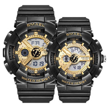 Cargar imagen en el visor de la galería, Couple Watches Sports Watch Waterproof 50M Clock Luminous reloj Auto Date Wristwatches Black Gold Watch Women And Men Watches