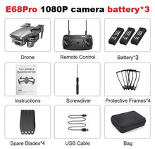 Cargar imagen en el visor de la galería, LSRC 2020 E68pro Mini Drone HD 4K 1080P WiFi FPV Camera Drones Height Hold Mode RC Foldable Quadcopter Dron Boy Toy Gift