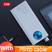 Cargar imagen en el visor de la galería, Baseus 33W / 65W Power Bank 30000mAh PD Quick Charging FCP SCP Powerbank Portable External Charger For Smartphone Laptop Tablet