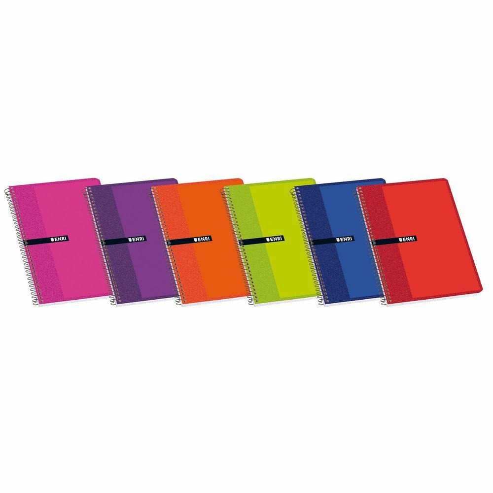 ENRI Cuaderno cuadriculado tapa blanda 80 hojas Colores surtidos Formato 16º