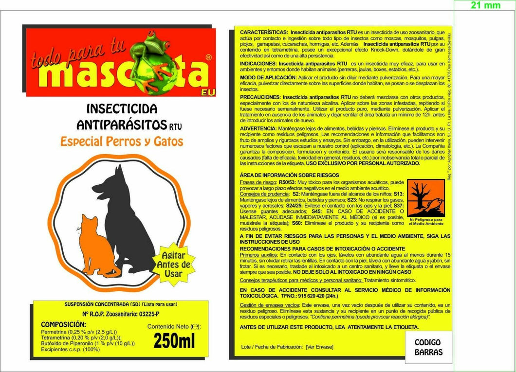 ANTIPARASITOS PERROS Y GATOS INSEPTICIDA