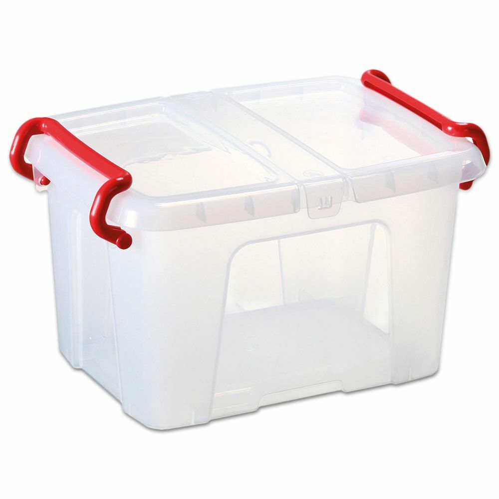 Caja de almacenamiento de plástico con tapa apilable transparente 0,4 l