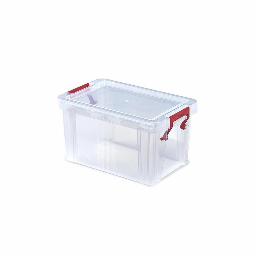 Caja de almacenamiento de plástico con tapa apilable transparente 1,7 l