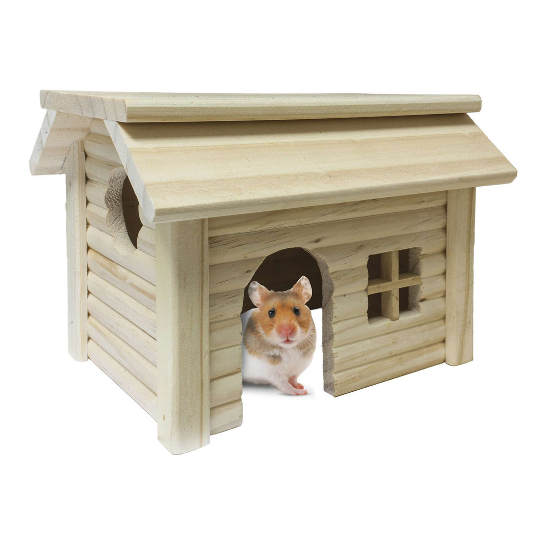 Accesorio de recreo Casita de madera con ventana para roedores