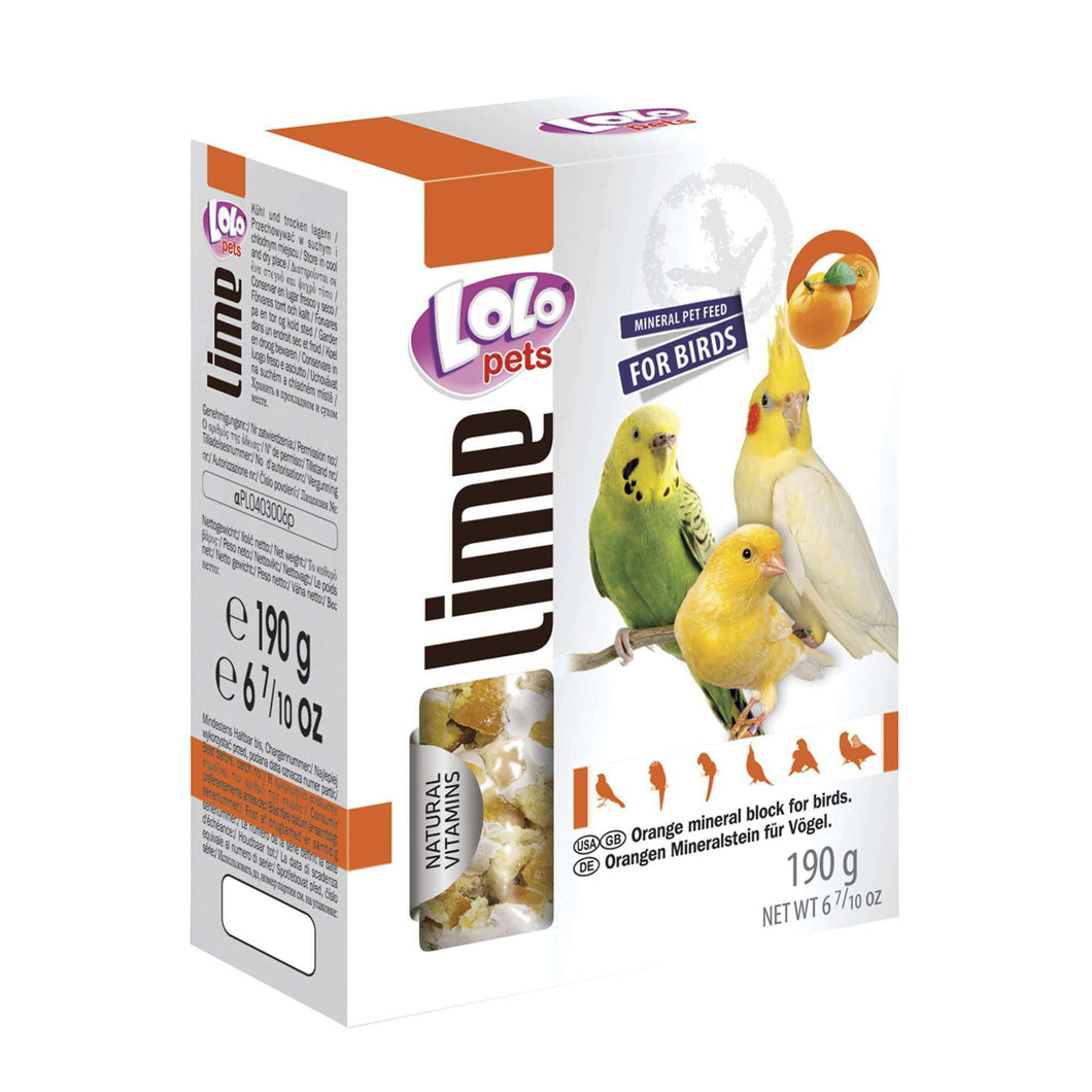 Bloque mineral de naranja para loros 