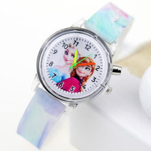 Cargar imagen en el visor de la galería, Princess Elsa Children Watches Spiderman Colorful Light Source Boys Watch Girls Kids Party Gift Clock Wrist Relogio Feminino
