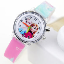 Cargar imagen en el visor de la galería, Princess Elsa Children Watches Spiderman Colorful Light Source Boys Watch Girls Kids Party Gift Clock Wrist Relogio Feminino
