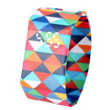 Cargar imagen en el visor de la galería, Colored Squares Pattern Paper Watch Durable DuPont Paper Strap Watches Women Gift Digital Time Display Wristwatch Girlfriend
