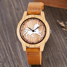 Cargar imagen en el visor de la galería, Creative Wood Watch Men Women Couple Quartz Imitate Bamboo Wooden Watch Minimalist Watches Soft Brown Leather Wrist Clock Reloj
