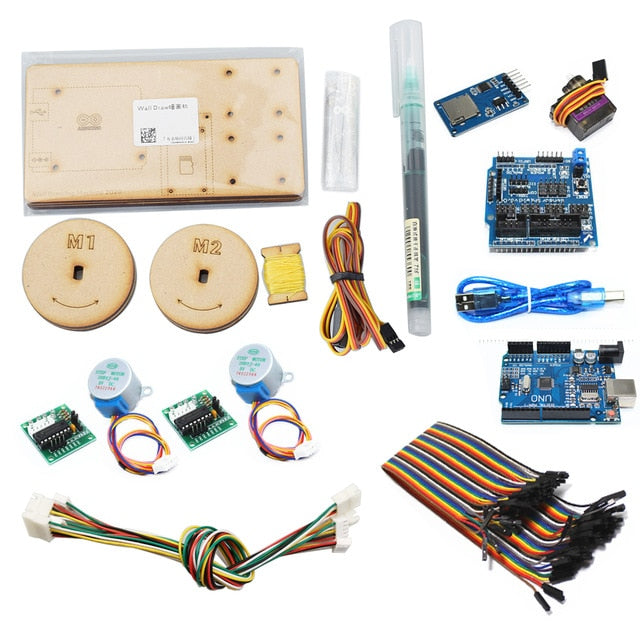 Draw Wall Painting Robot with Cable Plotter Arduino Maker Project Kit Polar Graph with Motor DIY STEM Toy Parts