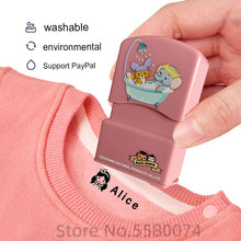 Cargar imagen en el visor de la galería, custom-made Baby Name Stamp DIY for children Name Seal student clothes chapter Not Easy To Fade Security Name Stamp Sticker
