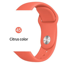 Cargar imagen en el visor de la galería, Soft Sports Watch Silicone band Watch for Apple 4 3 2 1 38 MM 42 MM Breathable Bracelet for Iwatch Series 5 40mm 44mm strap
