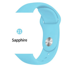 Cargar imagen en el visor de la galería, Soft Sports Watch Silicone band Watch for Apple 4 3 2 1 38 MM 42 MM Breathable Bracelet for Iwatch Series 5 40mm 44mm strap
