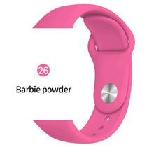 Cargar imagen en el visor de la galería, Soft Sports Watch Silicone band Watch for Apple 4 3 2 1 38 MM 42 MM Breathable Bracelet for Iwatch Series 5 40mm 44mm strap
