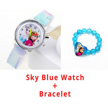 Cargar imagen en el visor de la galería, Princess Elsa Children Watches Spiderman Colorful Light Source Boys Watch Girls Kids Party Gift Clock Wrist Relogio Feminino
