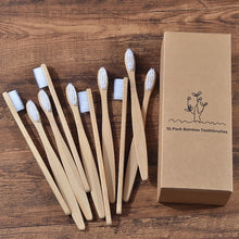 Cargar imagen en el visor de la galería, New design mixed color bamboo toothbrush Eco Friendly wooden Tooth Brush Soft bristle Tip Charcoal adults oral care toothbrush
