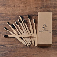 Cargar imagen en el visor de la galería, New design mixed color bamboo toothbrush Eco Friendly wooden Tooth Brush Soft bristle Tip Charcoal adults oral care toothbrush
