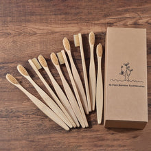 Cargar imagen en el visor de la galería, New design mixed color bamboo toothbrush Eco Friendly wooden Tooth Brush Soft bristle Tip Charcoal adults oral care toothbrush
