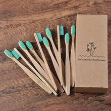 Cargar imagen en el visor de la galería, New design mixed color bamboo toothbrush Eco Friendly wooden Tooth Brush Soft bristle Tip Charcoal adults oral care toothbrush
