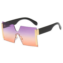Cargar imagen en el visor de la galería, Fashion Oversized Square Rimless Sunglasses Women Brand Designer Flat Top Big Sun Glasses Female One Piece Travel Gafa de sol
