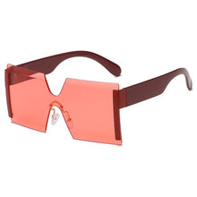 Cargar imagen en el visor de la galería, Fashion Oversized Square Rimless Sunglasses Women Brand Designer Flat Top Big Sun Glasses Female One Piece Travel Gafa de sol
