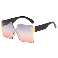 Cargar imagen en el visor de la galería, Fashion Oversized Square Rimless Sunglasses Women Brand Designer Flat Top Big Sun Glasses Female One Piece Travel Gafa de sol
