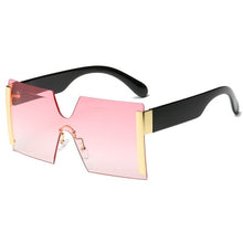 Cargar imagen en el visor de la galería, Fashion Oversized Square Rimless Sunglasses Women Brand Designer Flat Top Big Sun Glasses Female One Piece Travel Gafa de sol
