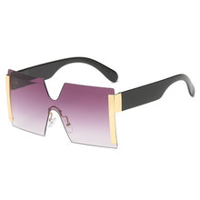 Cargar imagen en el visor de la galería, Fashion Oversized Square Rimless Sunglasses Women Brand Designer Flat Top Big Sun Glasses Female One Piece Travel Gafa de sol
