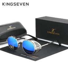 Cargar imagen en el visor de la galería, Genuine KINGSEVEN Retro Round Steampunk Sunglasses Men Retro Women Sun Glasses Shades Vintage Travel Eyewear Gafas De Sol 7550
