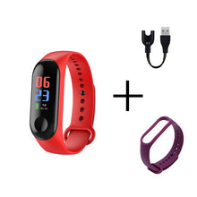 Cargar imagen en el visor de la galería, Men Smart Sports watch blood pressure heart rate monitor message reminder bluetooth waterproof men and women bracelet kids wrist
