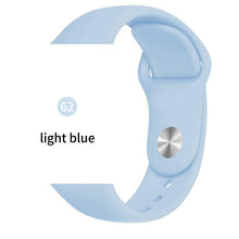 Cargar imagen en el visor de la galería, Soft Sports Watch Silicone band Watch for Apple 4 3 2 1 38 MM 42 MM Breathable Bracelet for Iwatch Series 5 40mm 44mm strap
